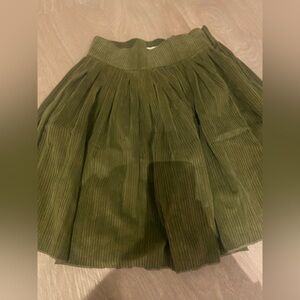 Les Tien Paulina Box Pleated Tennis Skirt in Khaki Green